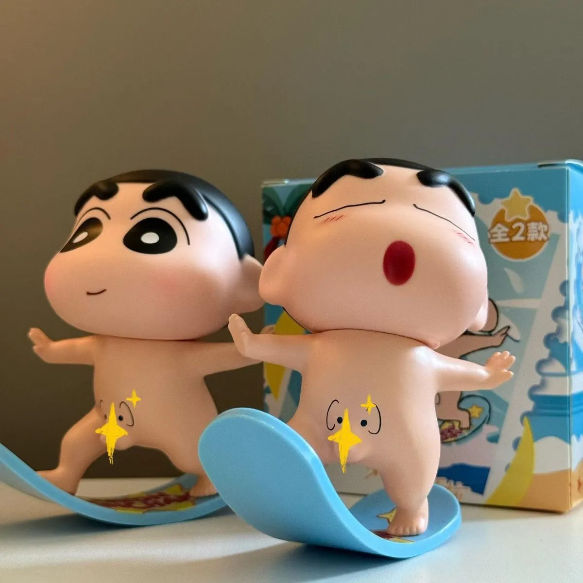Cute Naked Surfer Figurine – Funny Naked Butt Surfing Desk Toy, Stress Relief Car Dashboard Decor & Collectible Gift for Fans
